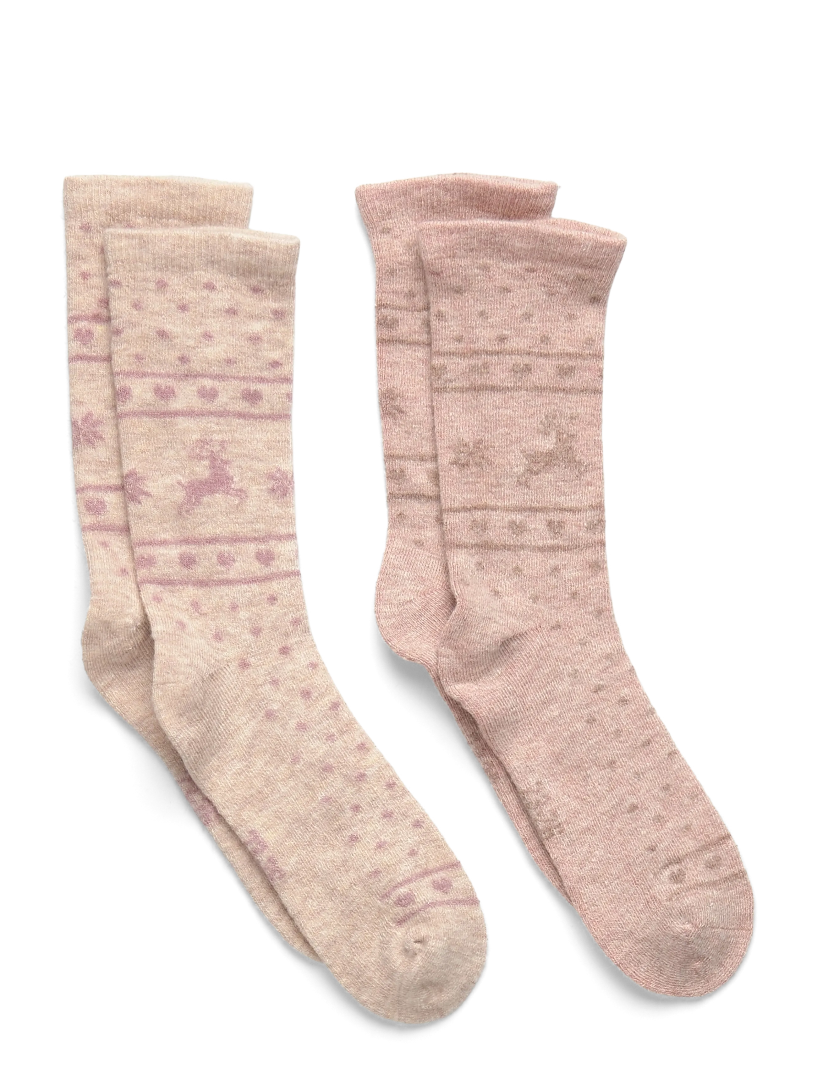 Minymo Winter Wool Socks 2-Pack, Børn, Vinter Uldsokker, Pink, Str: 39"