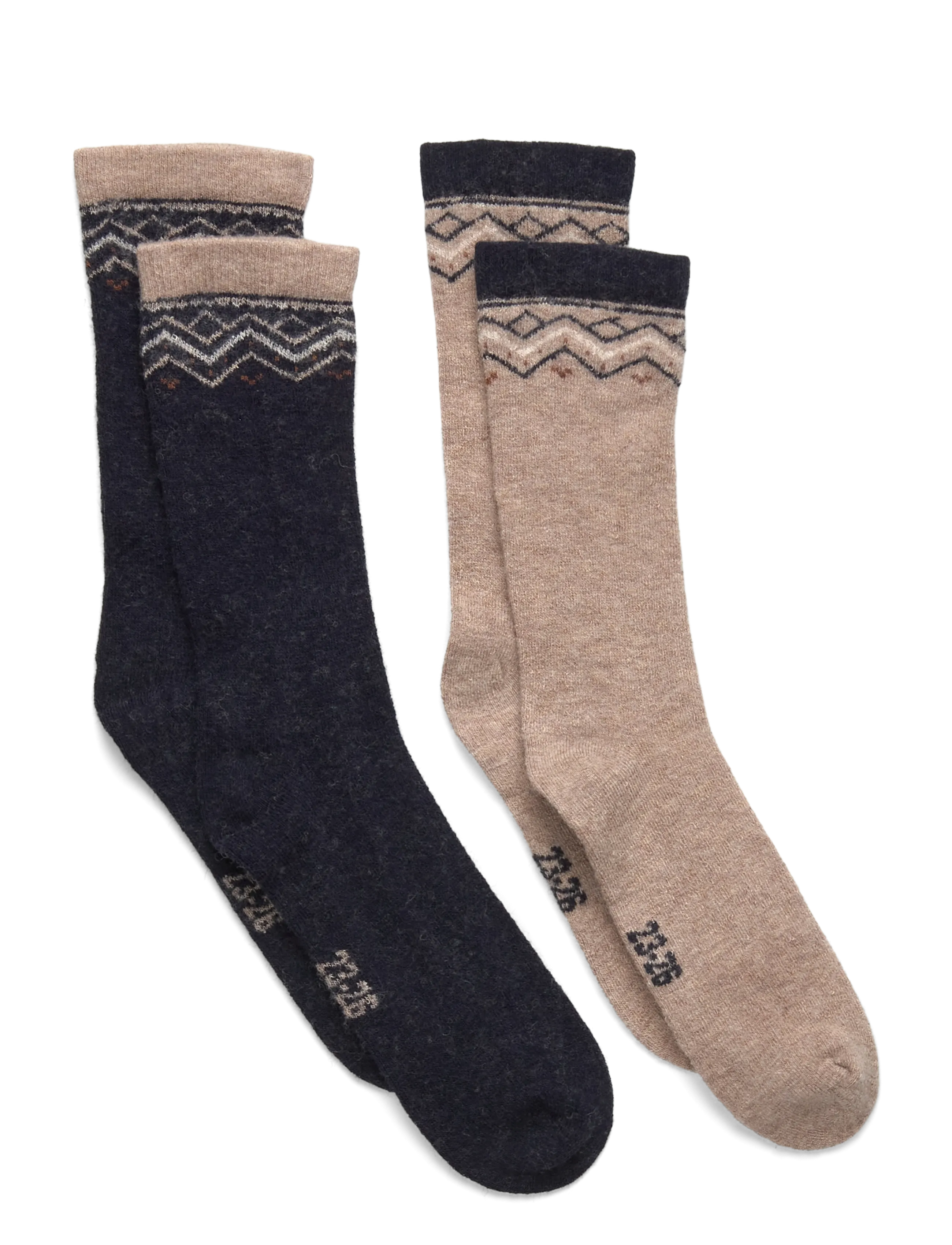 Minymo Winter Wool Socks 2-Pack, Børn, Vinter Uldsokker, Multi/mønstret, Str: 39"