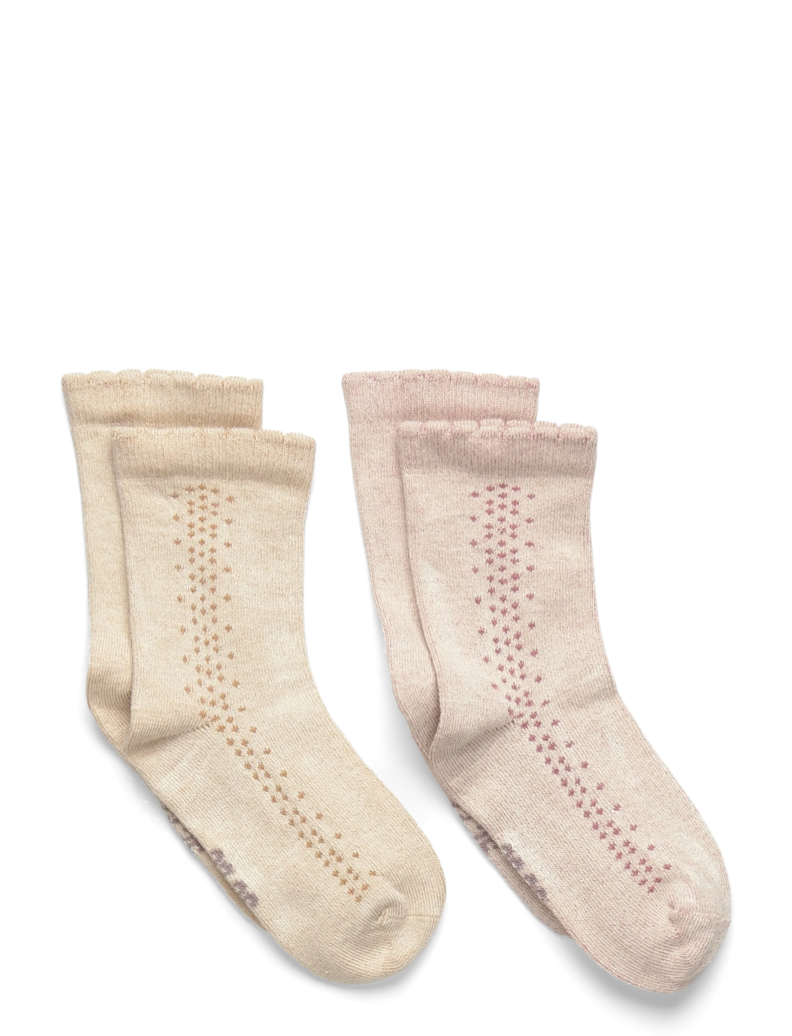 Minymo Ankle Sock Solid 2-Pack, Børn, Ankelstrømper, Beige, Str: 27