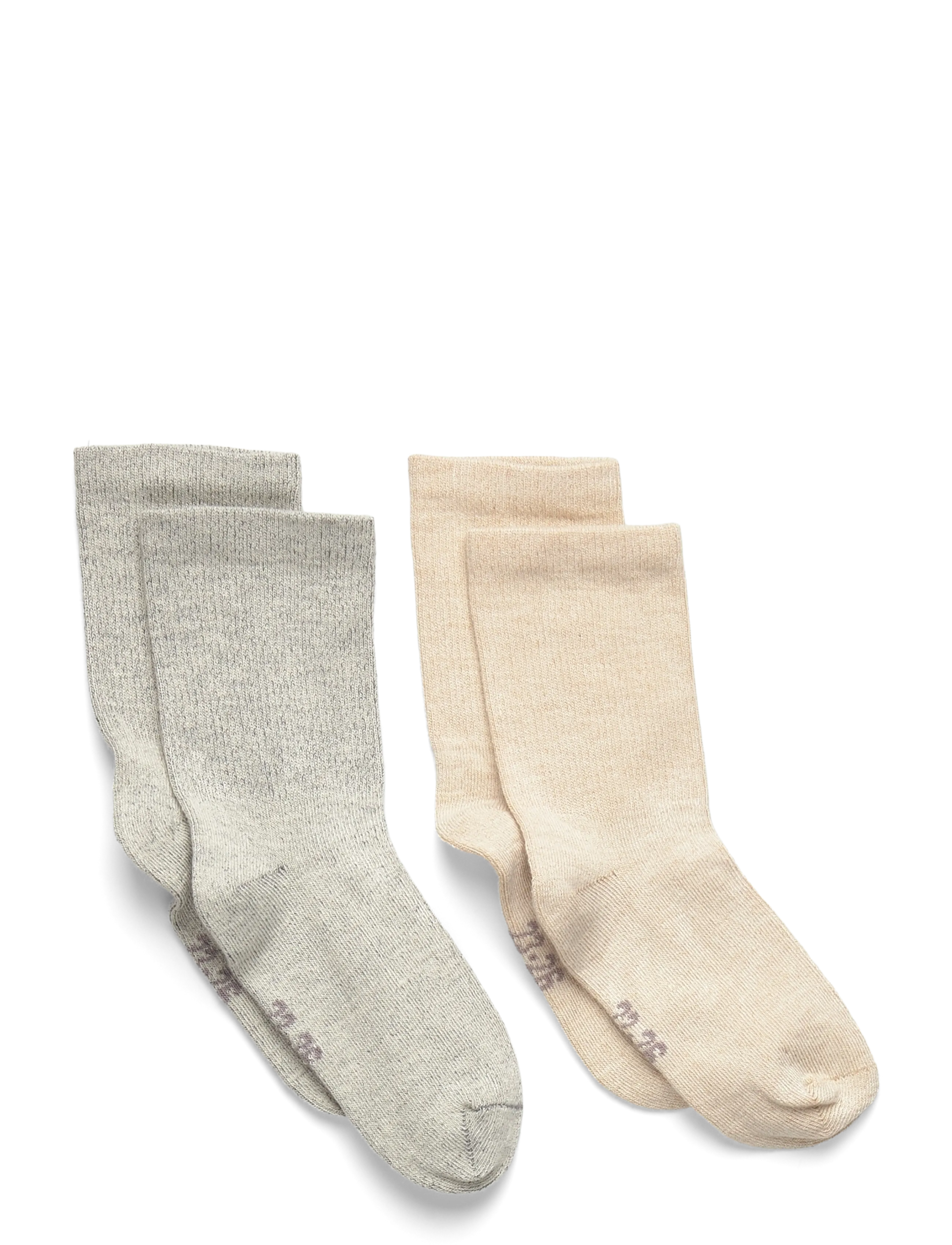 Minymo Ankle Sock Solid 2-Pack, Børn, Ankelstrømper, Grå, Str: 31