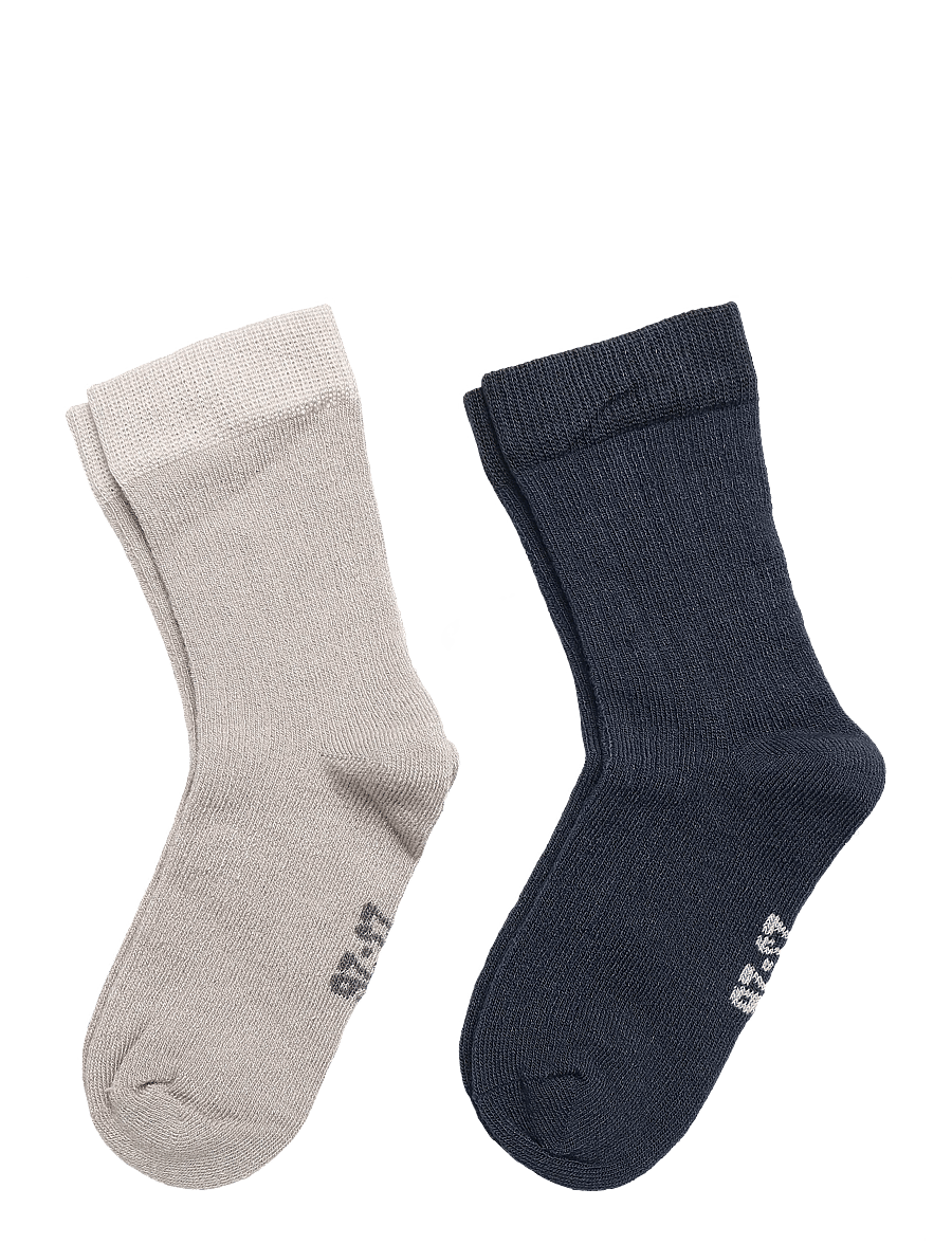 Minymo - Thin Viscose Sock (2-pack) - strømper - night gray - 0