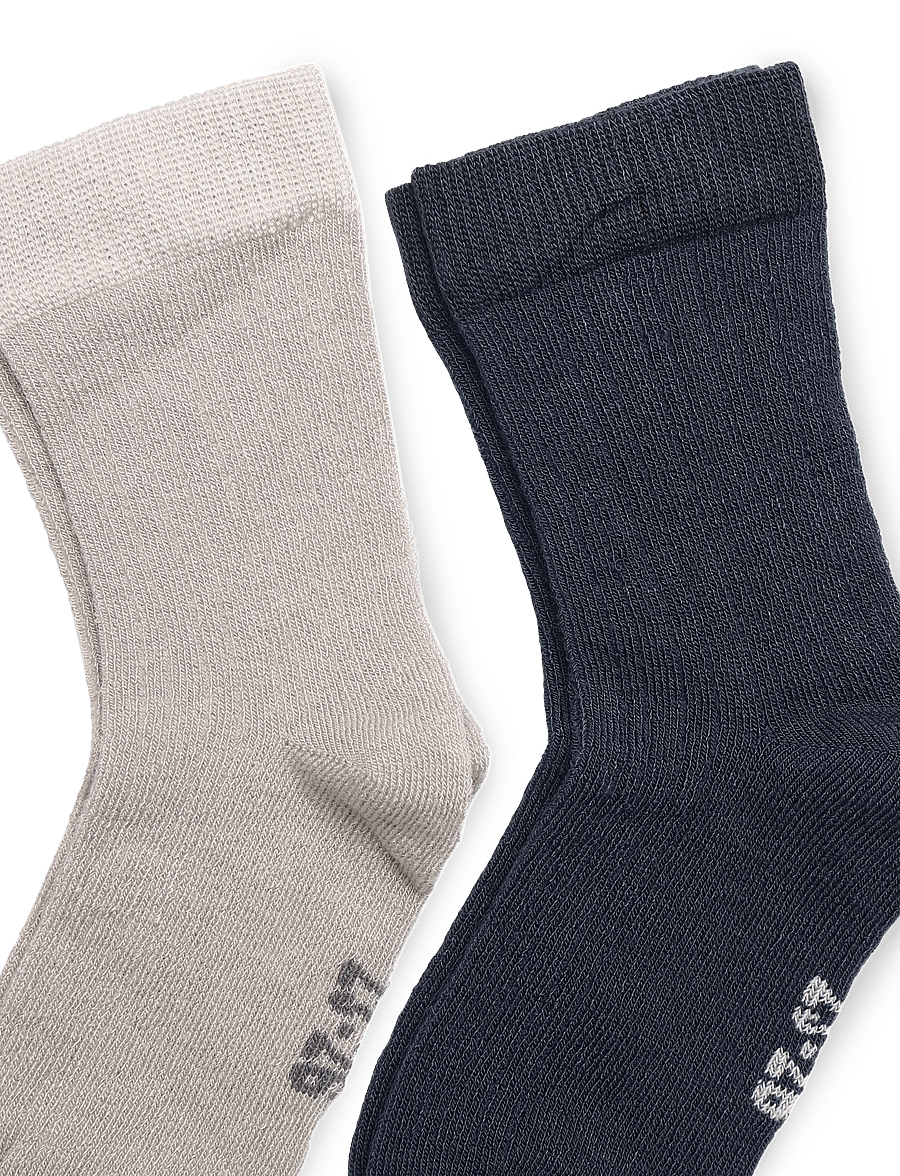 Minymo - Thin Viscose Sock (2-pack) - strømper - night gray - 2