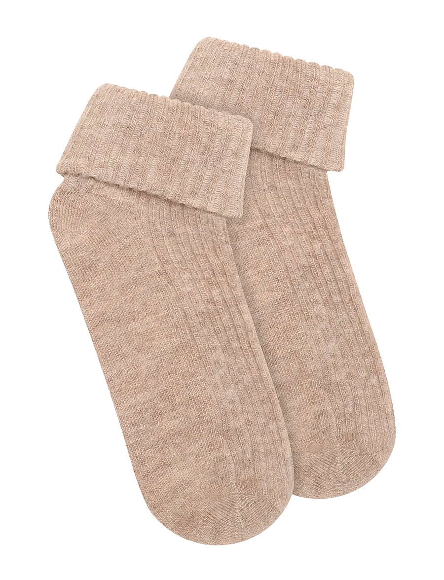 Minymo - Baby 2x2 Rib Wool socks 2-Pack - baby-socken - silver mink melange - 0