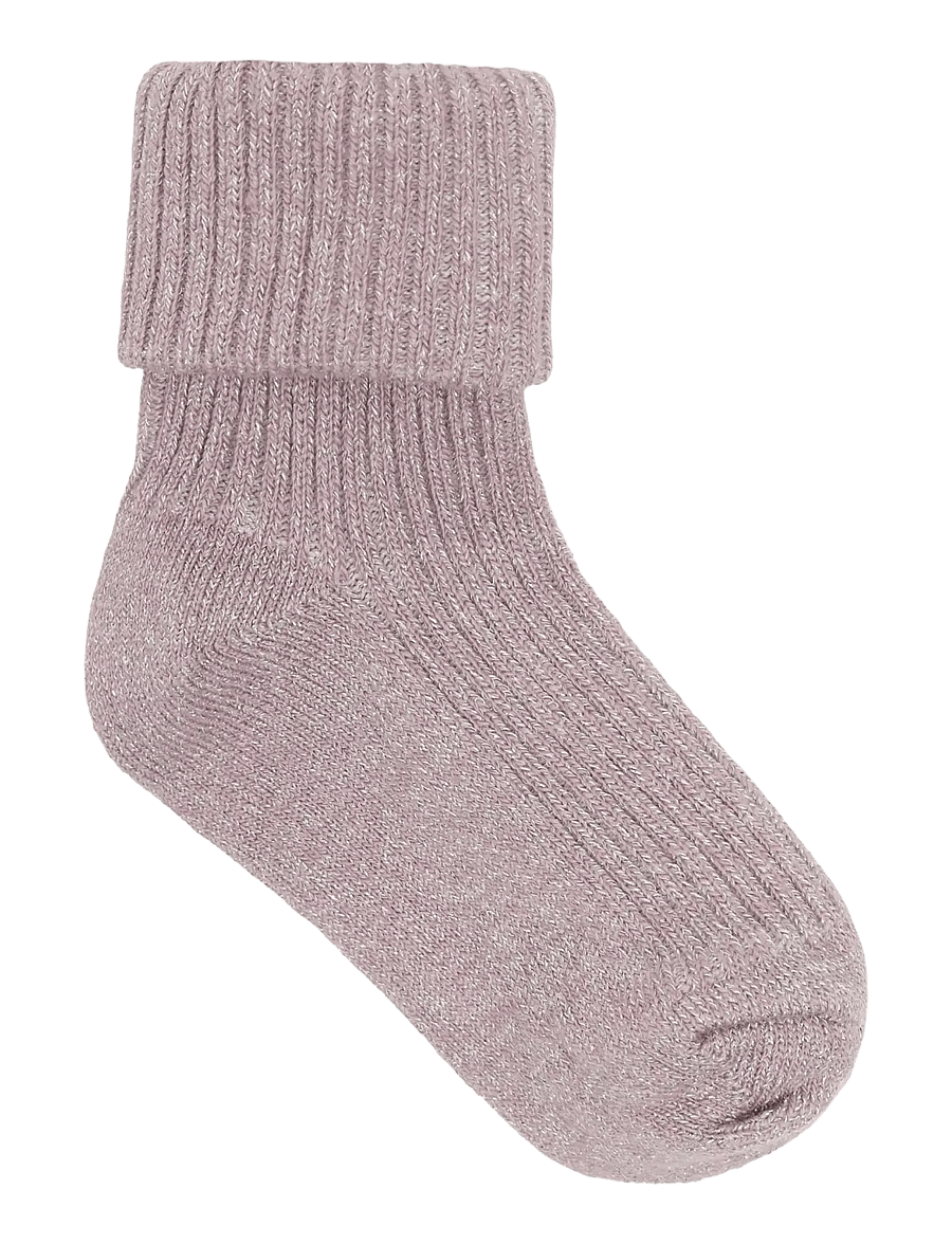 Minymo - Baby Rib Socks w.glit (2-pack) - baby-socken - elderberry - 1