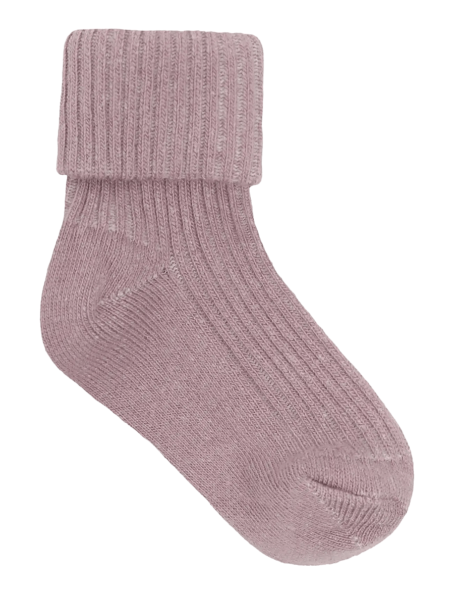 Minymo - Baby Rib Socks w.glit (2-pack) - baby-socken - elderberry - 2