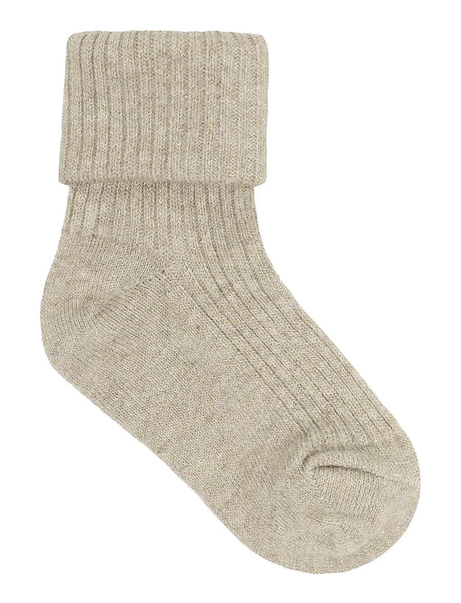 Minymo - Baby Rib Socks w.glit (2-pack) - baby-socken - silver mink - 1