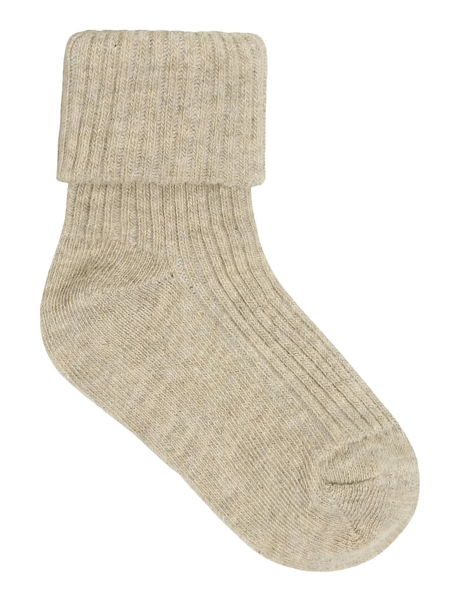 Minymo - Baby Rib Socks w.glit (2-pack) - baby-socken - silver mink - 2
