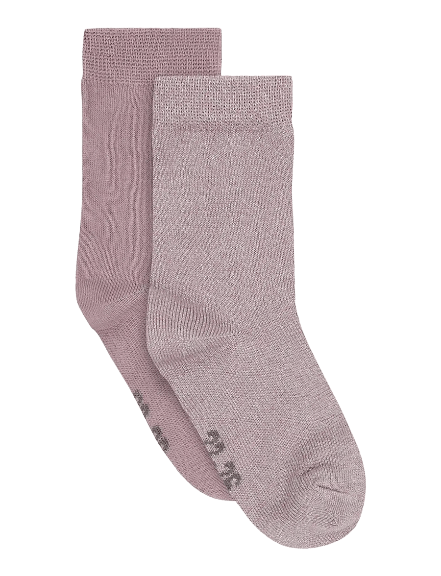 Minymo - Ankle Socks w.glitter (2-pack) - strümpfe - elderberry - 0
