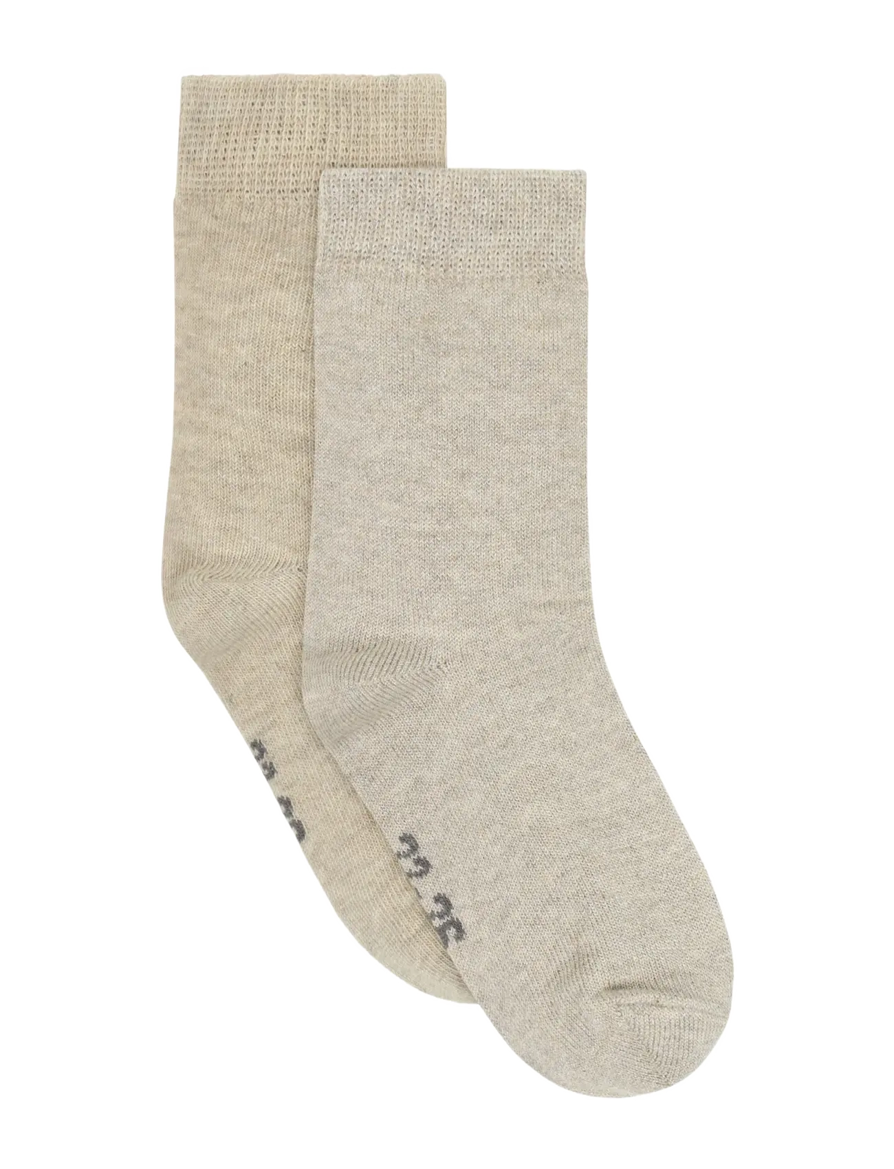 Minymo Ankle Socks w.glitter (2-pack) - Minymo - SILVER MINK / beige