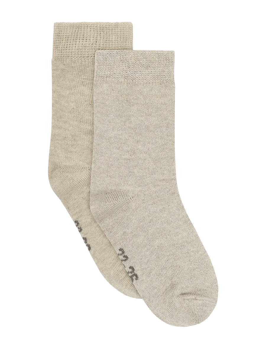 Minymo - Ankle Socks w.glitter (2-pack) - strümpfe - silver mink - 0