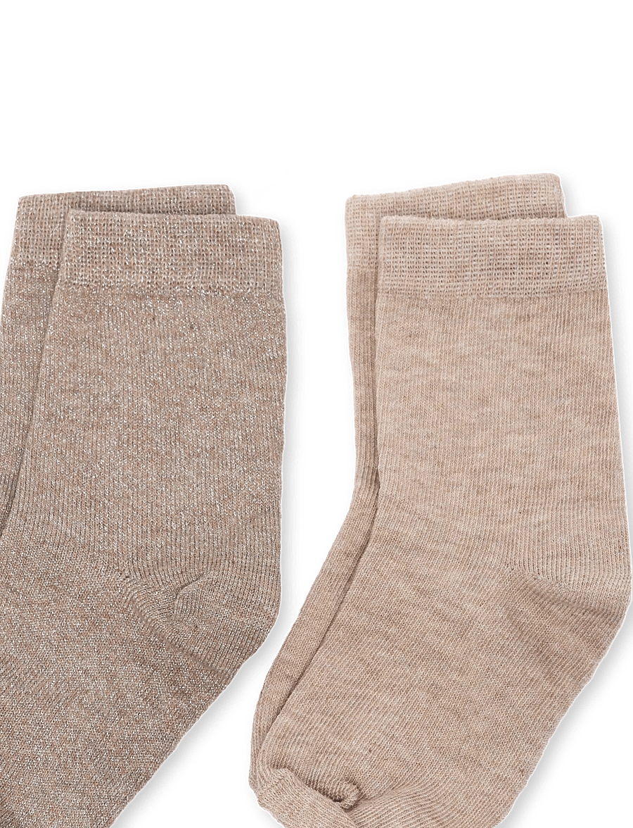 Minymo - Ankle Socks w.glitter (2-pack) - strümpfe - silver mink - 3