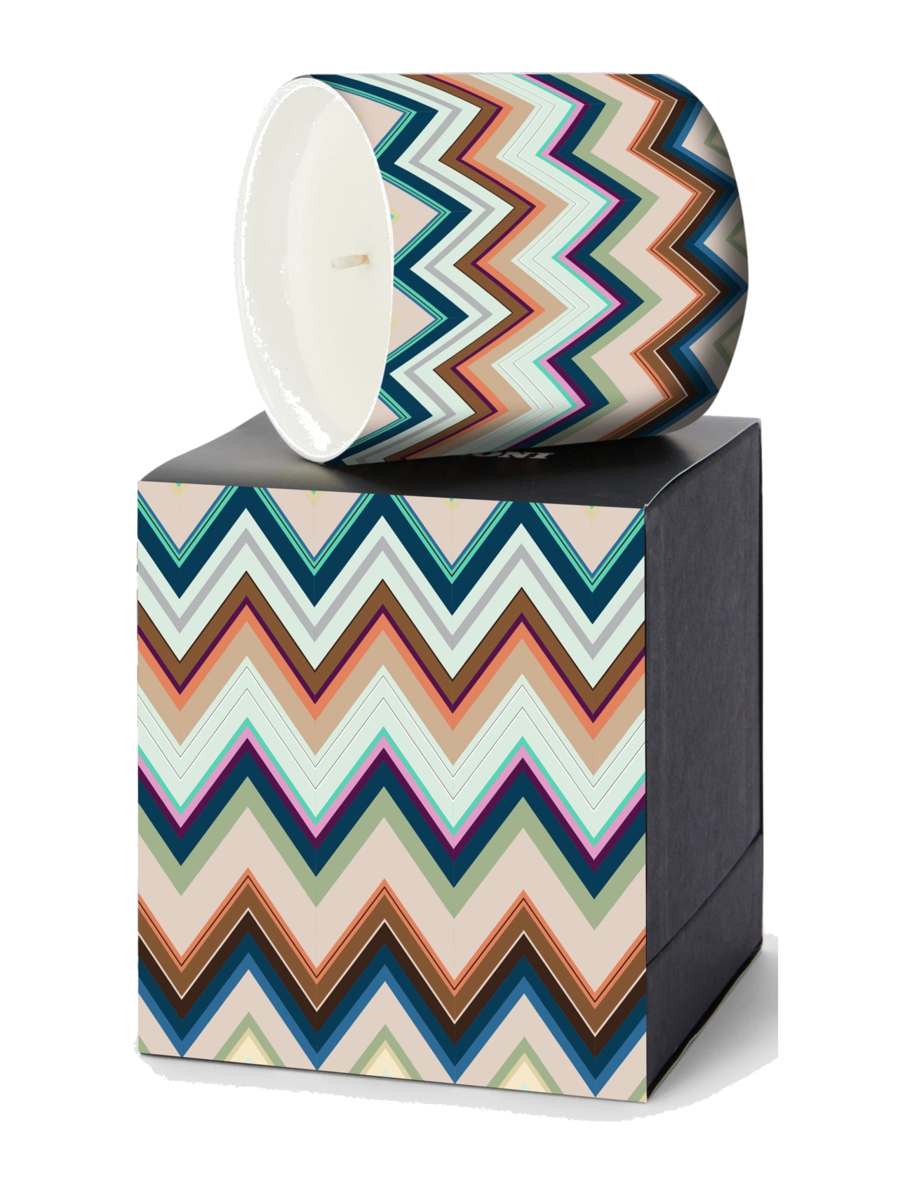 Missoni Home - AGADIR SCENTED CANDLE W/DECORATED GLASS CONTAINER Ø 8,3XH9, - over 500 kr - blue multicolor - 1