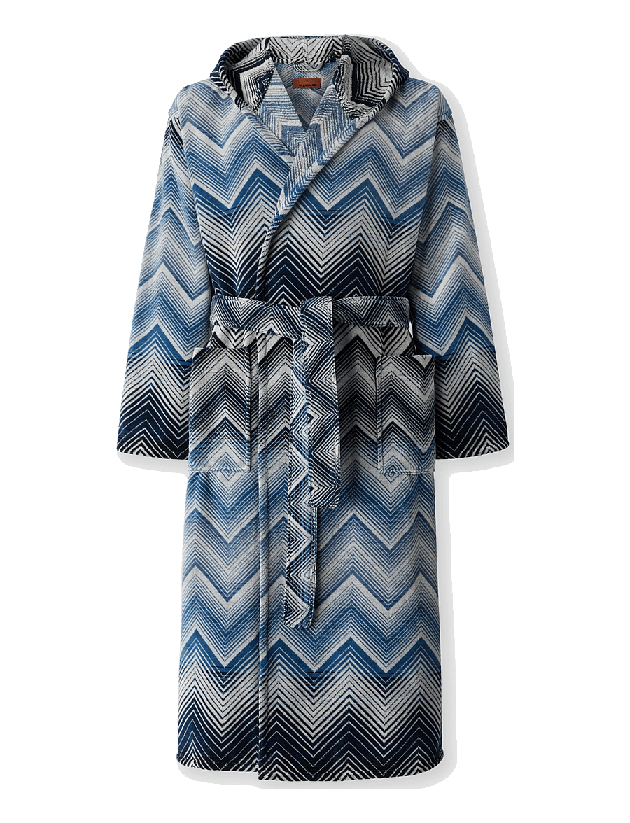 Missoni Home - MAREA HOODED BATHROBE L, 501 - alltags-style - blue/white - 0