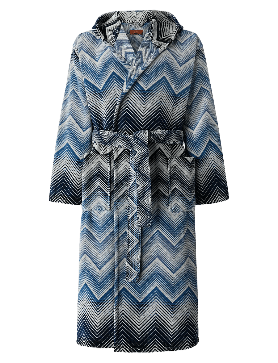 Missoni Home - MAREA HOODED BATHROBE - nach preis einkaufen - blue/white - 0