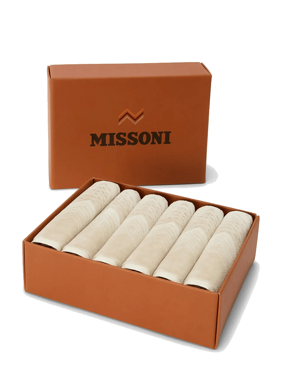 Missoni Home - MAREA FACE TOWEL 30X30 N 6 PCS-BOX, 211 - näorätikud - natural/cream - 1