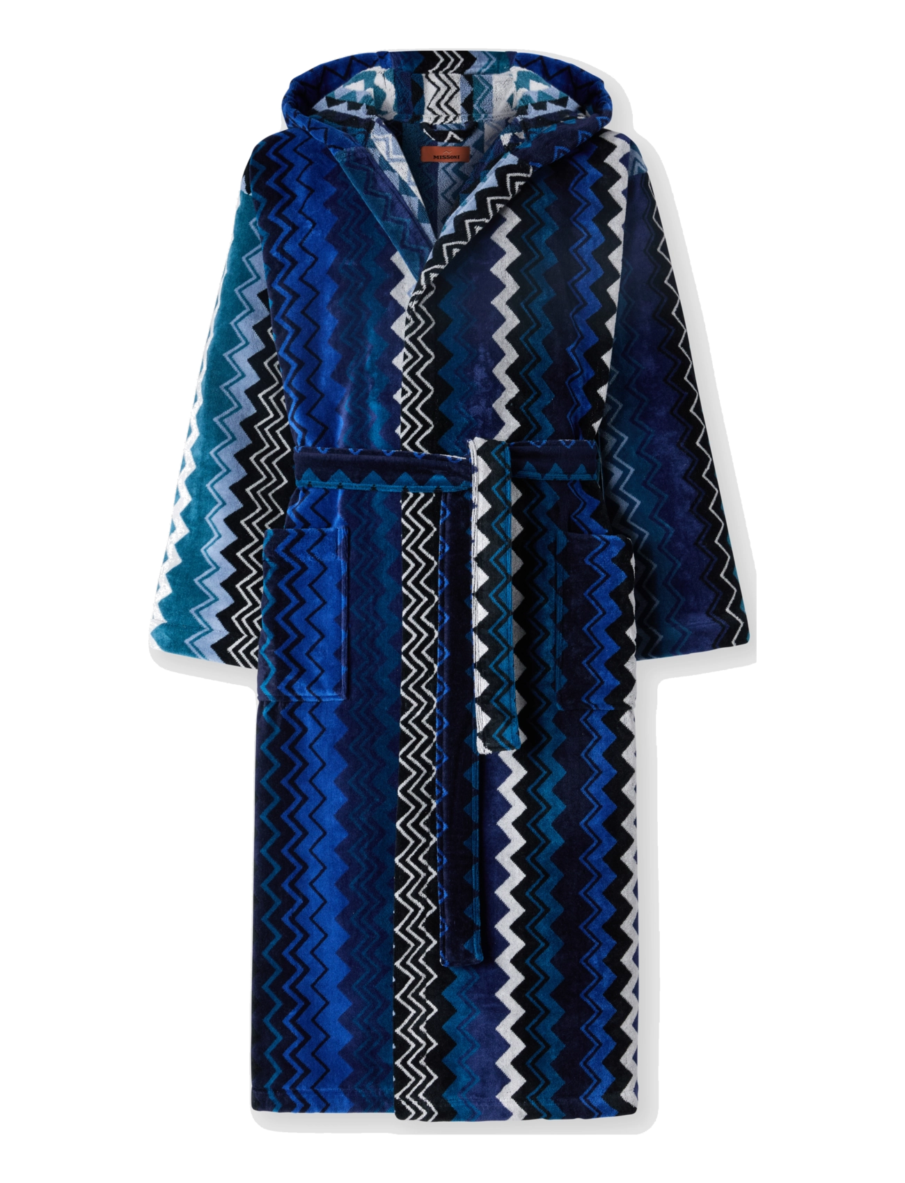 Missoni Home Giacomo Hooded Bathrobe S, 50, Bathroom Textiles, Blau - Robes, Frauen