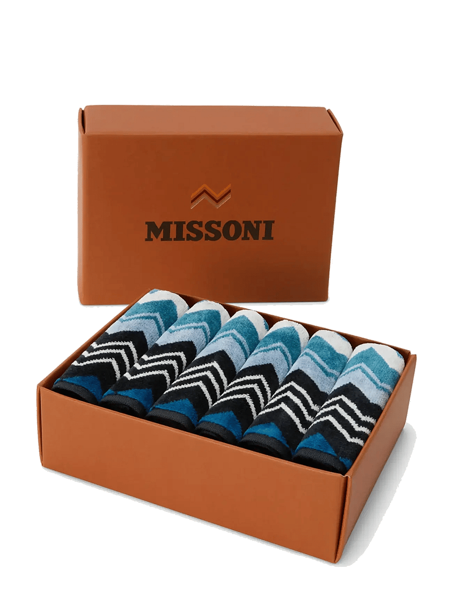 Missoni Home - GIACOMO FACE TOWEL - ansiktshanddukar - blue - 1