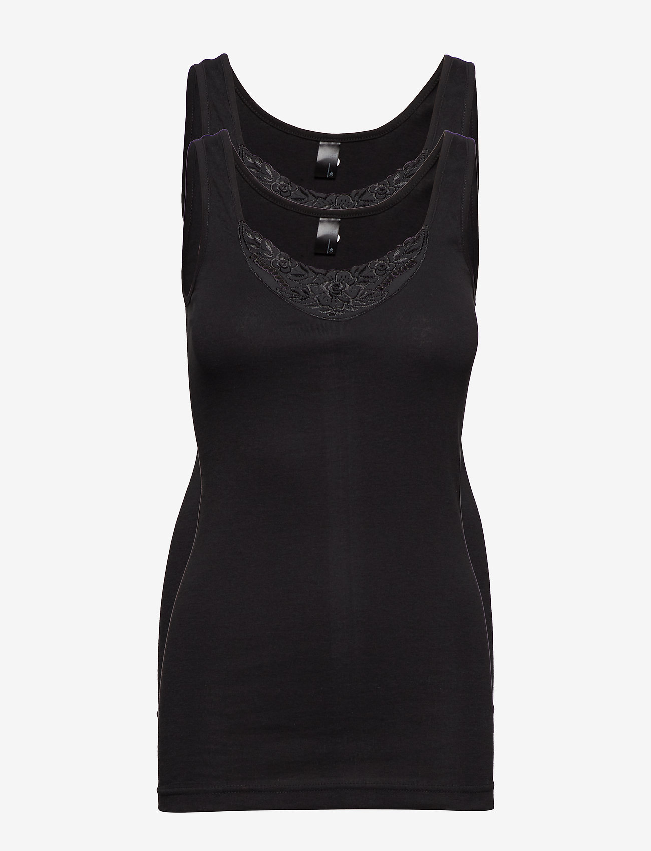 Missya - Lace wide strap 2 PACK - alhaisimmat hinnat - black - 0