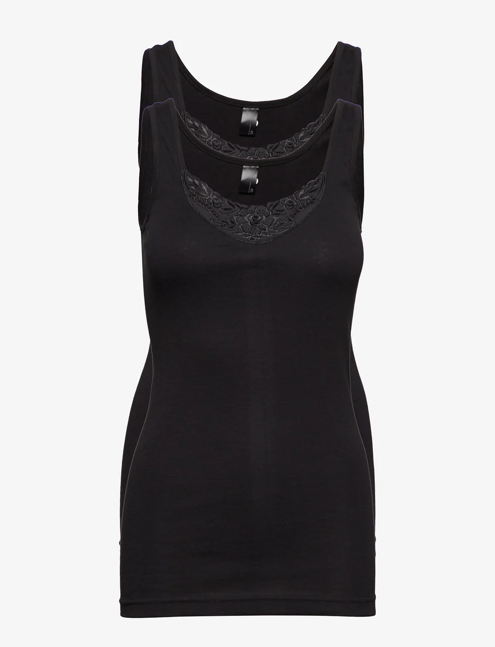 Missya - Lace wide strap 2 PACK - Överdelar - black - 1