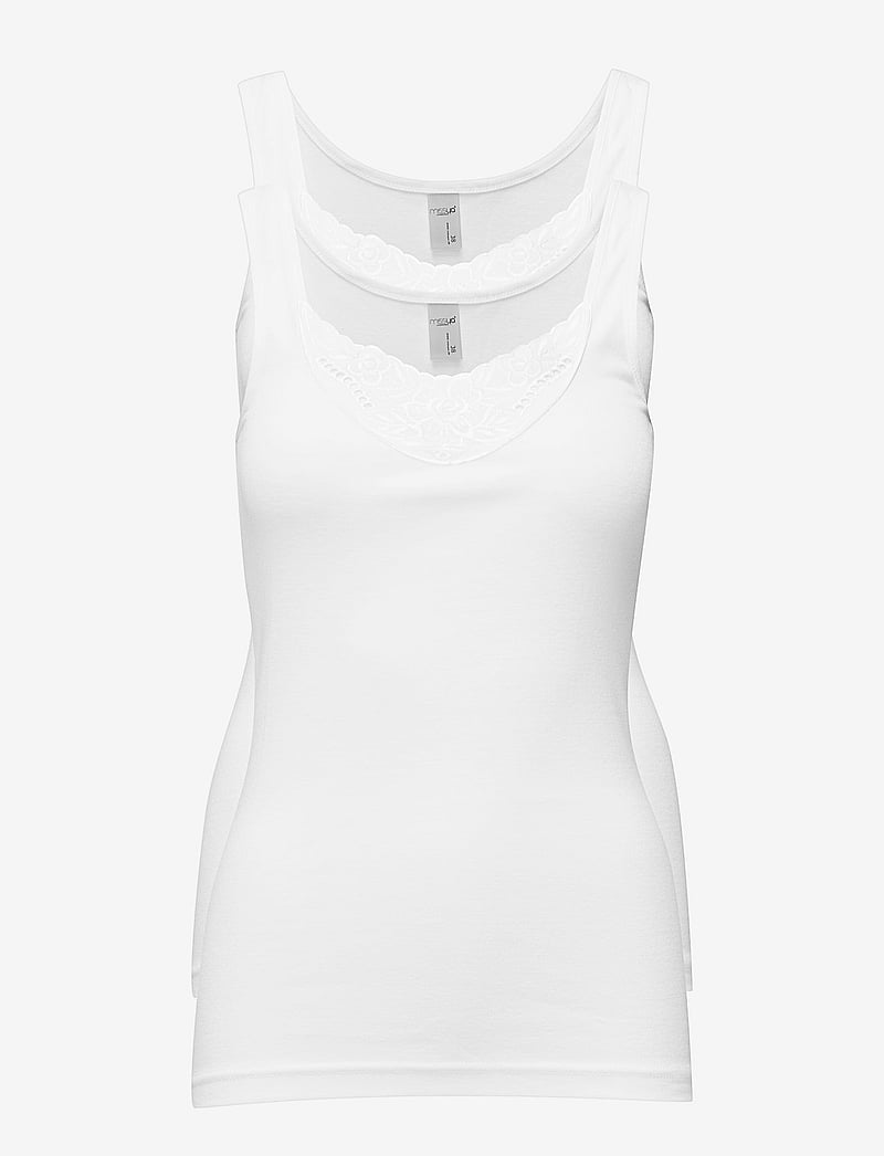 Missya - Lace wide strap 2 PACK - Överdelar - white - 0