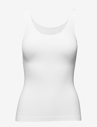 Missya Lucia top wide strap - Ärmellose Tops - WHITE / white