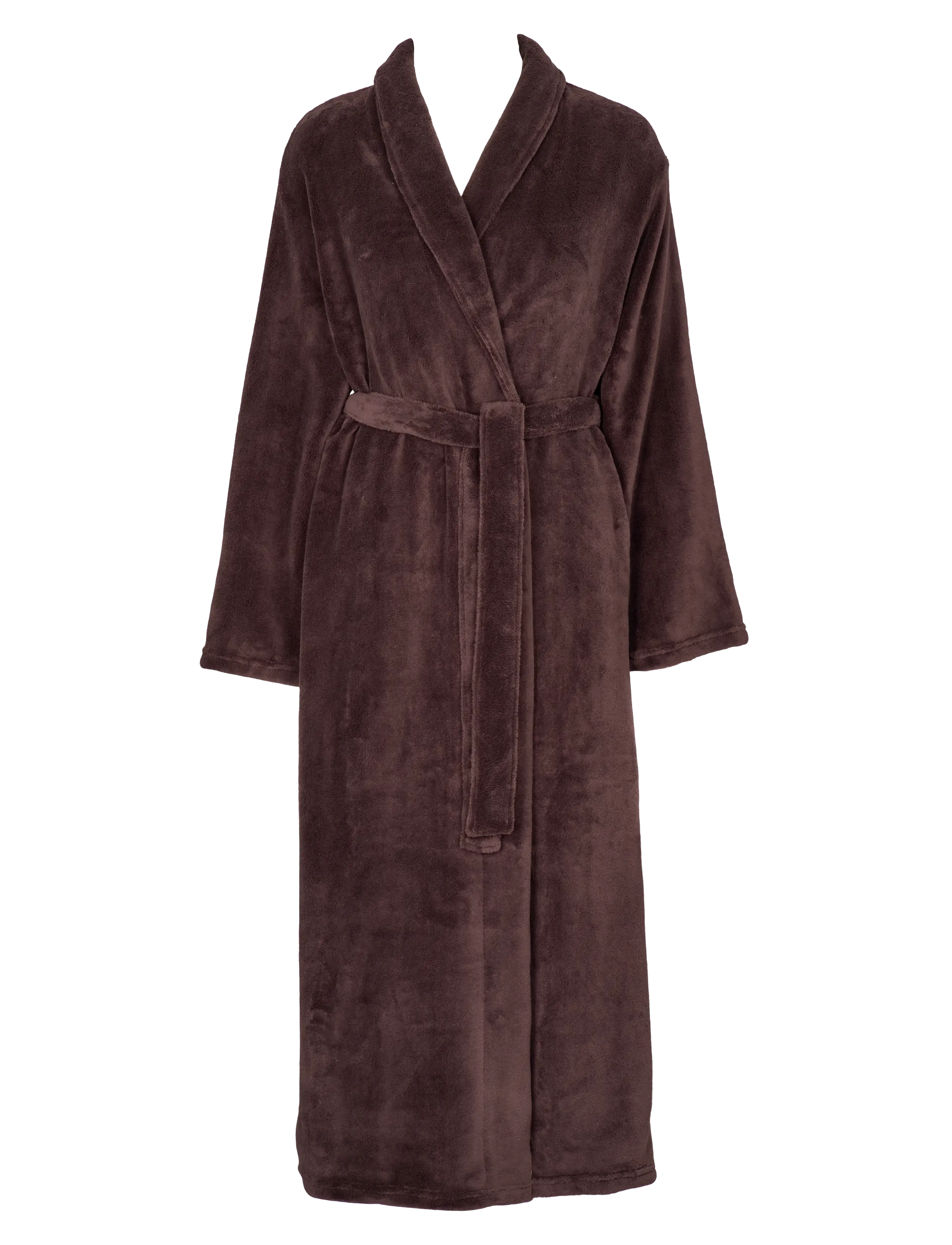 Missya Cornflocker fleece robe long - Kylpytakit - DARK BROWN / brown
