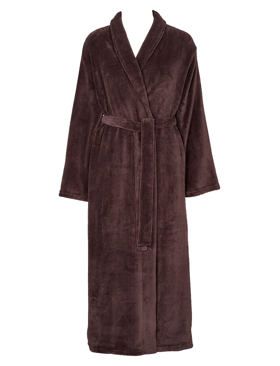 Missya - Cornflocker fleece robe long - vardagsstil - dark brown - 1