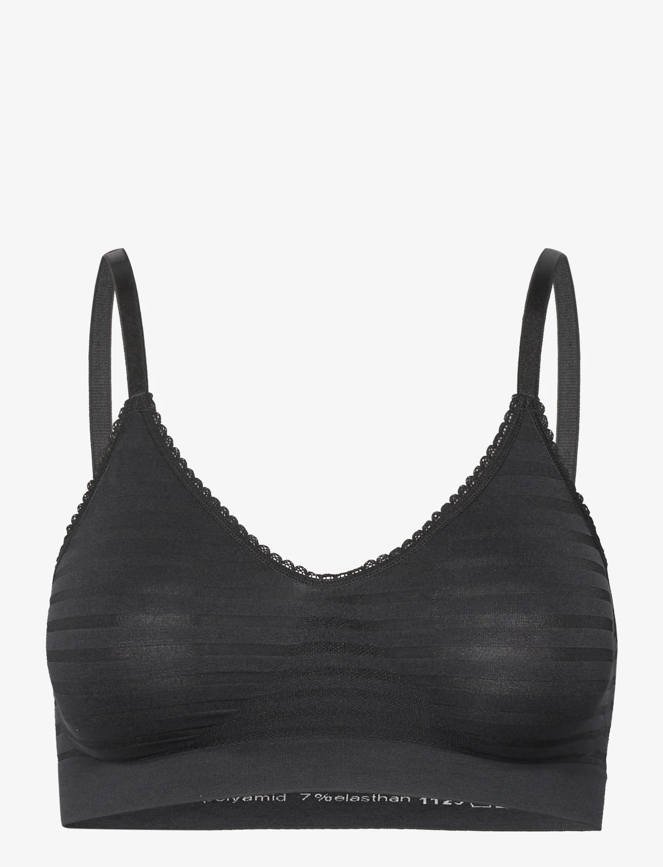 Missya - Lucia bra top stripe - non wired bras - black - 0