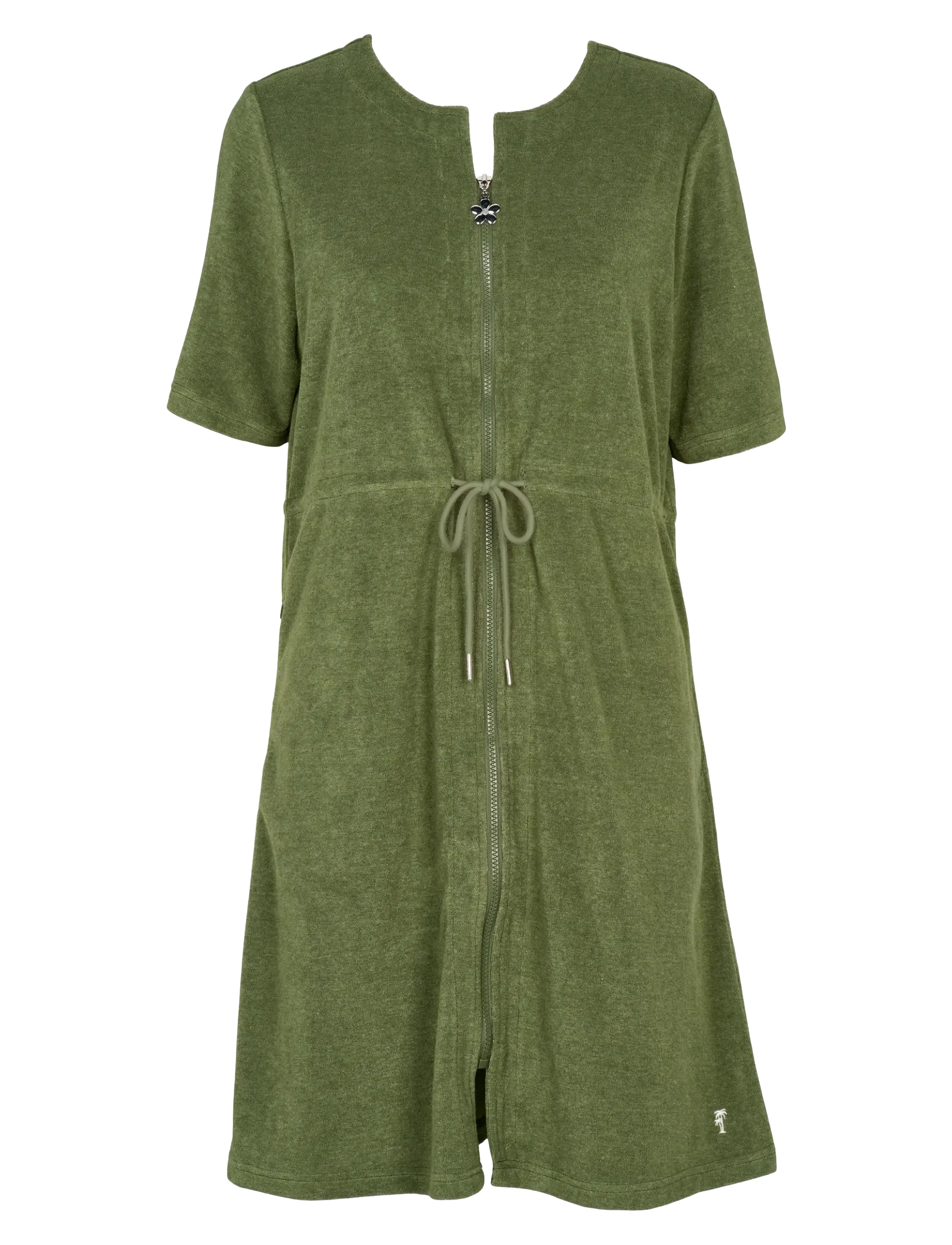 Missya Terry dress - Strandmode - RIFFLE GREEN / khaki/green