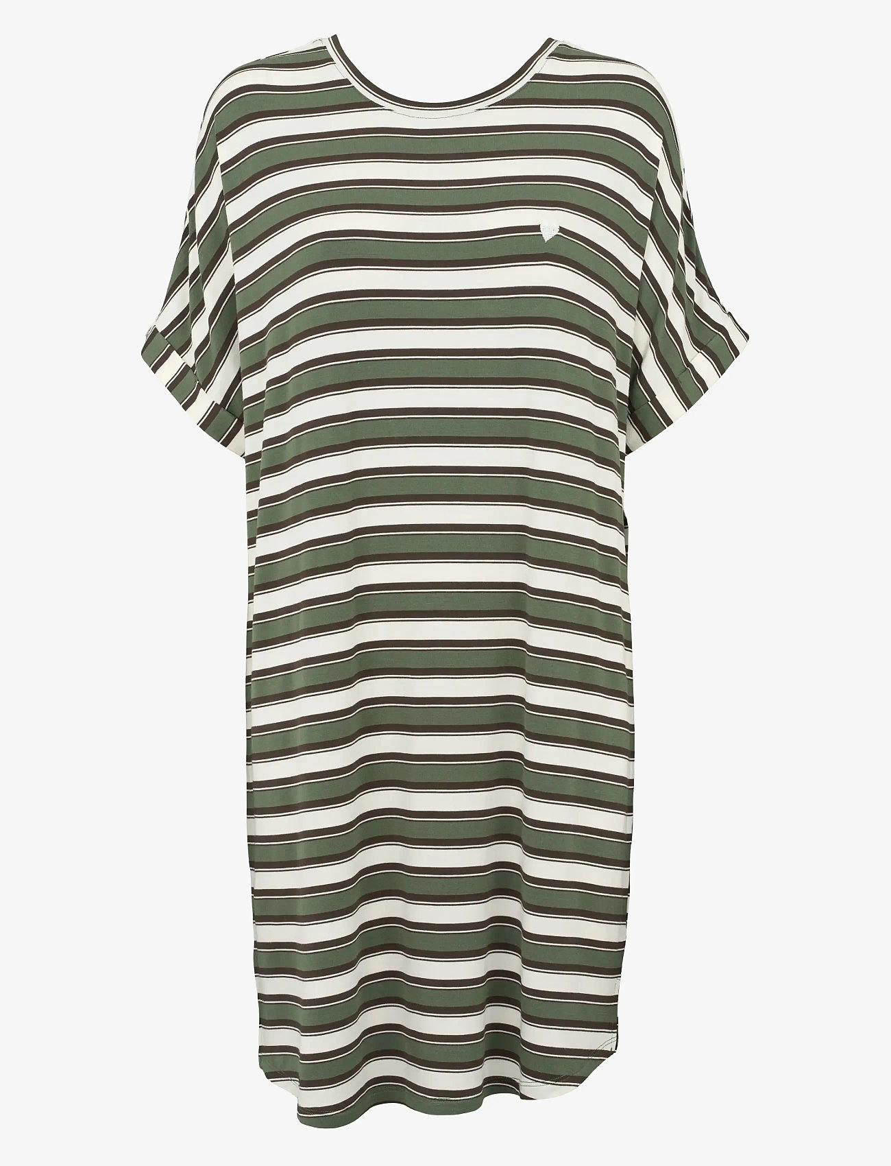 Missya - Softness stripe big shirt - nachthemden - dusty green - 0