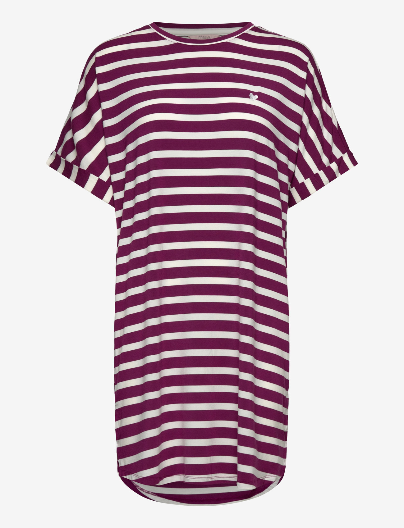 Missya - Softness stripe big shirt - natkjoler - purple potion - 1