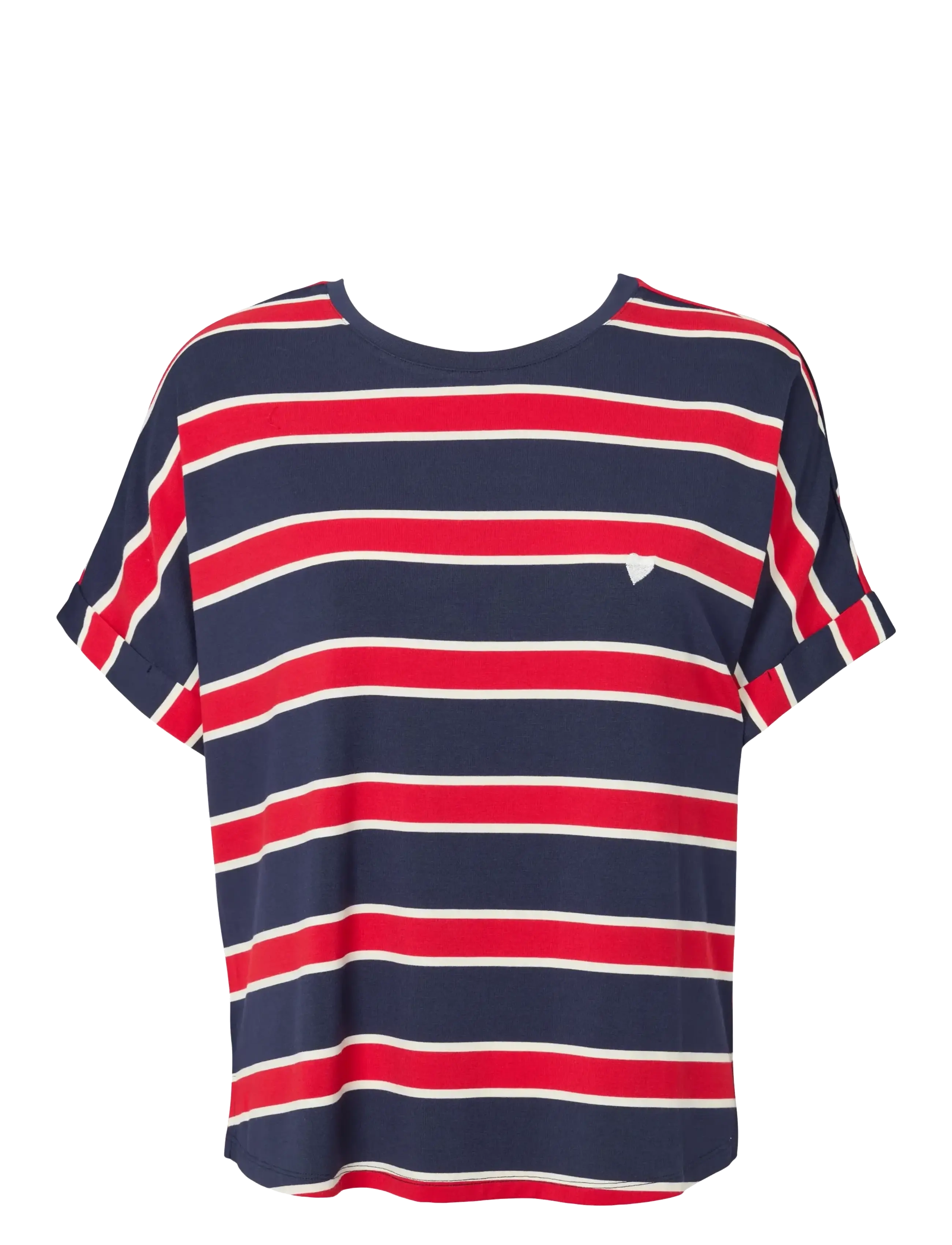Missya Softness Stripe Ss T-Shirt, Kvinder, Stribet Kortærmet T-Shirt, Navy, Str: L