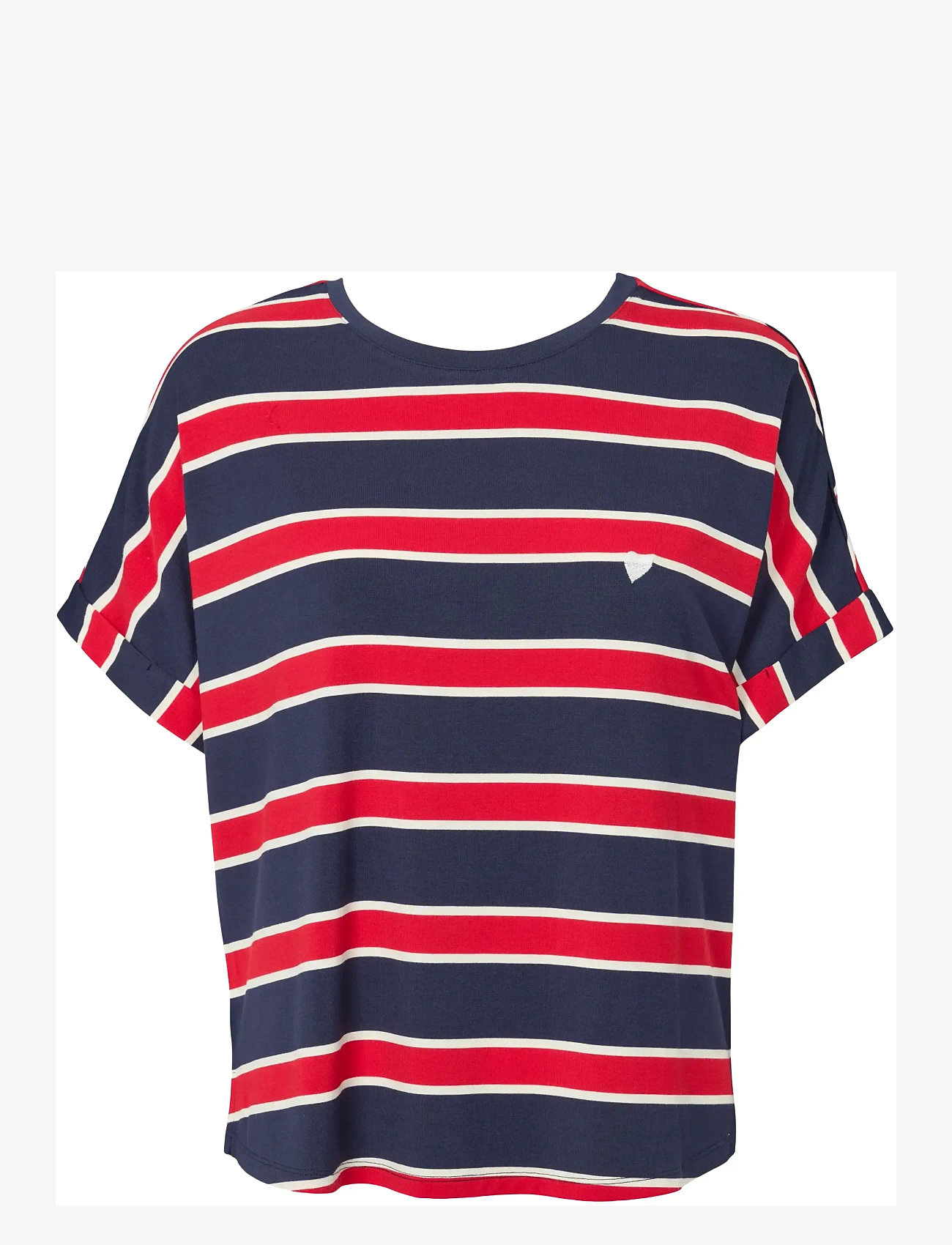 Missya - Softness stripe SS t-shirt - overdele - midnight blue - 0