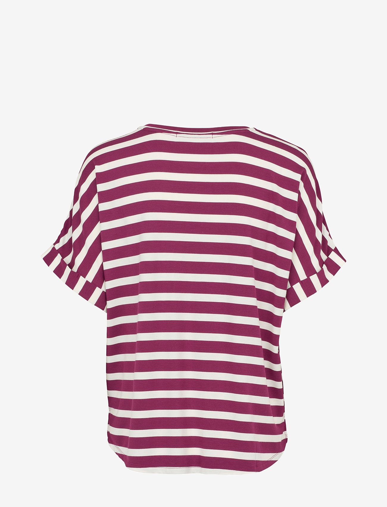 Missya - Softness stripe SS t-shirt - alussärgid - purple potion - 1