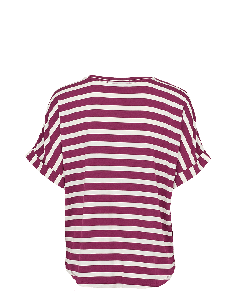 Missya - Softness stripe SS t-shirt - alussärgid - purple potion - 1