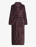Filipa fleece robe long - DARK BROWN
