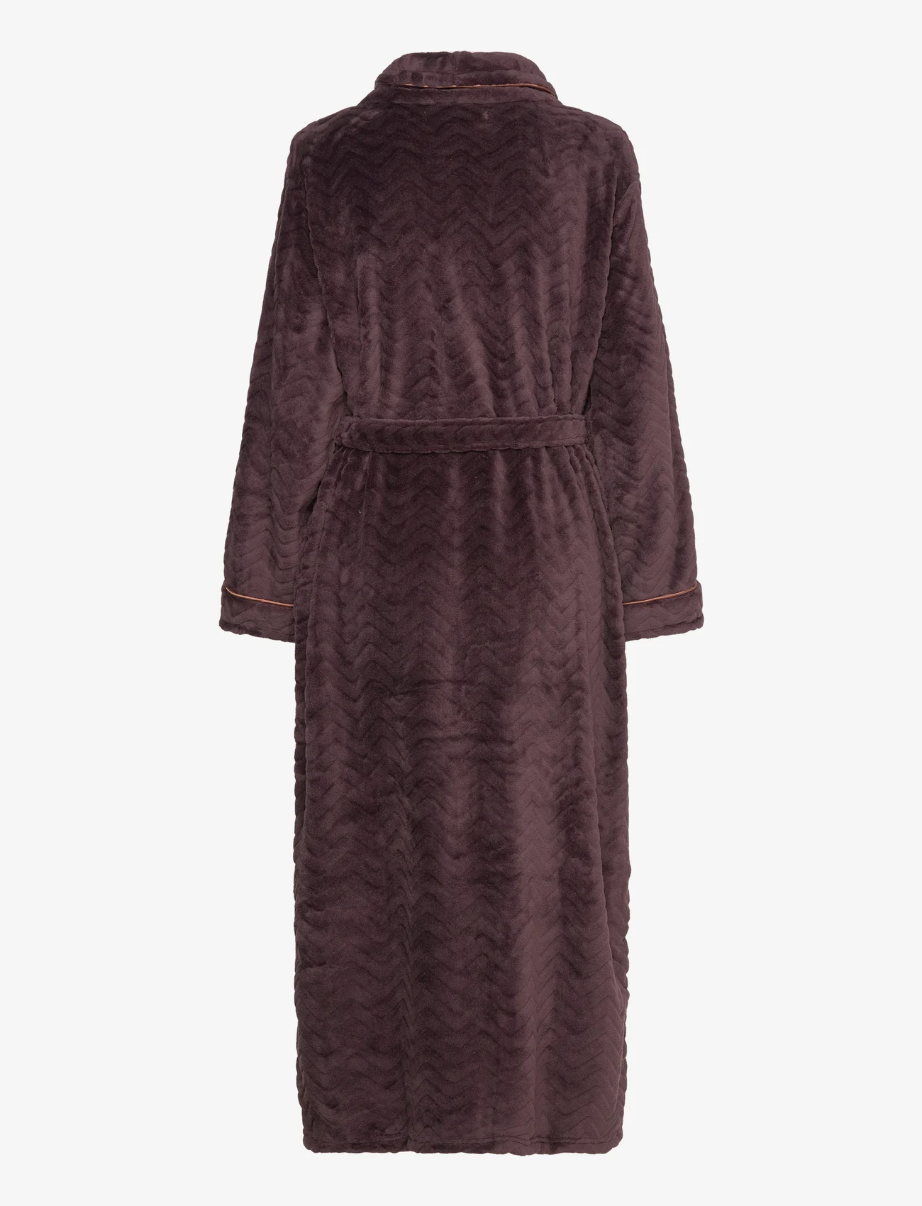 Missya - Filipa fleece robe long - morgenkåber - dark brown - 1