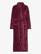 Filipa fleece robe long - BURGUNDY