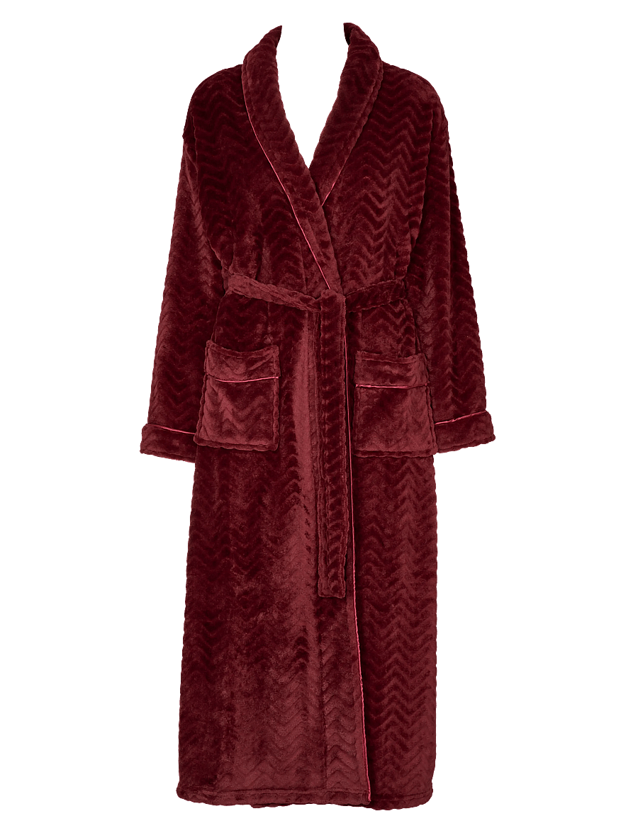 Missya - Filipa fleece robe long - morgonrockar - windsor wine - 1