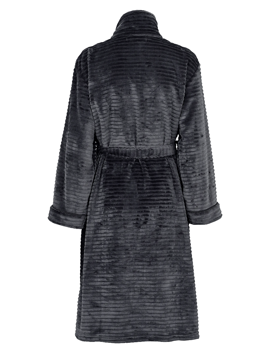 Missya - Fine fleece robe w zipper - everyday style - india ink - 2