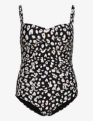 Missya - Milano swimsuit - badedragter - black w print - 1