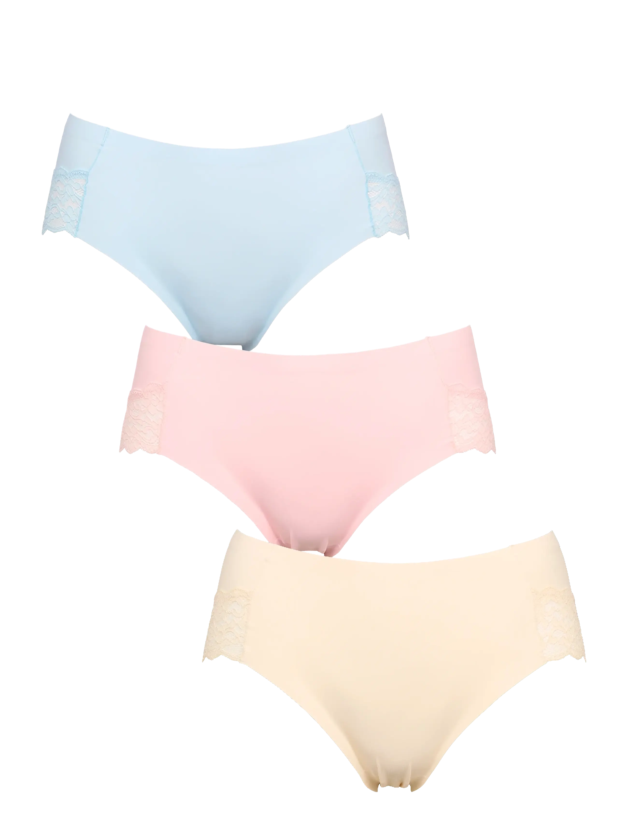 Missya Seamless tai w lace 3-pack - Underkläder - LIGHT BLUE / pink/rose