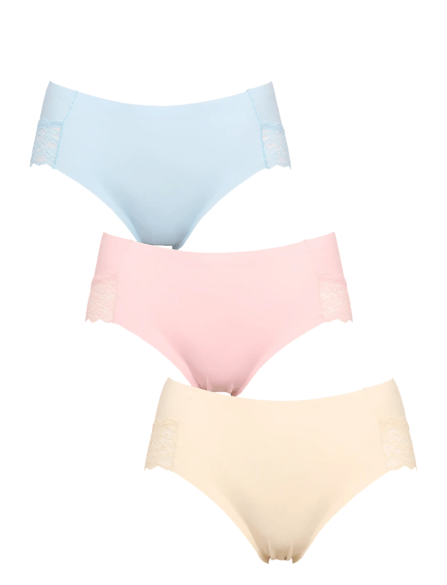 Missya - Seamless tai w lace 3-pack - seamless trosor - light blue - 1