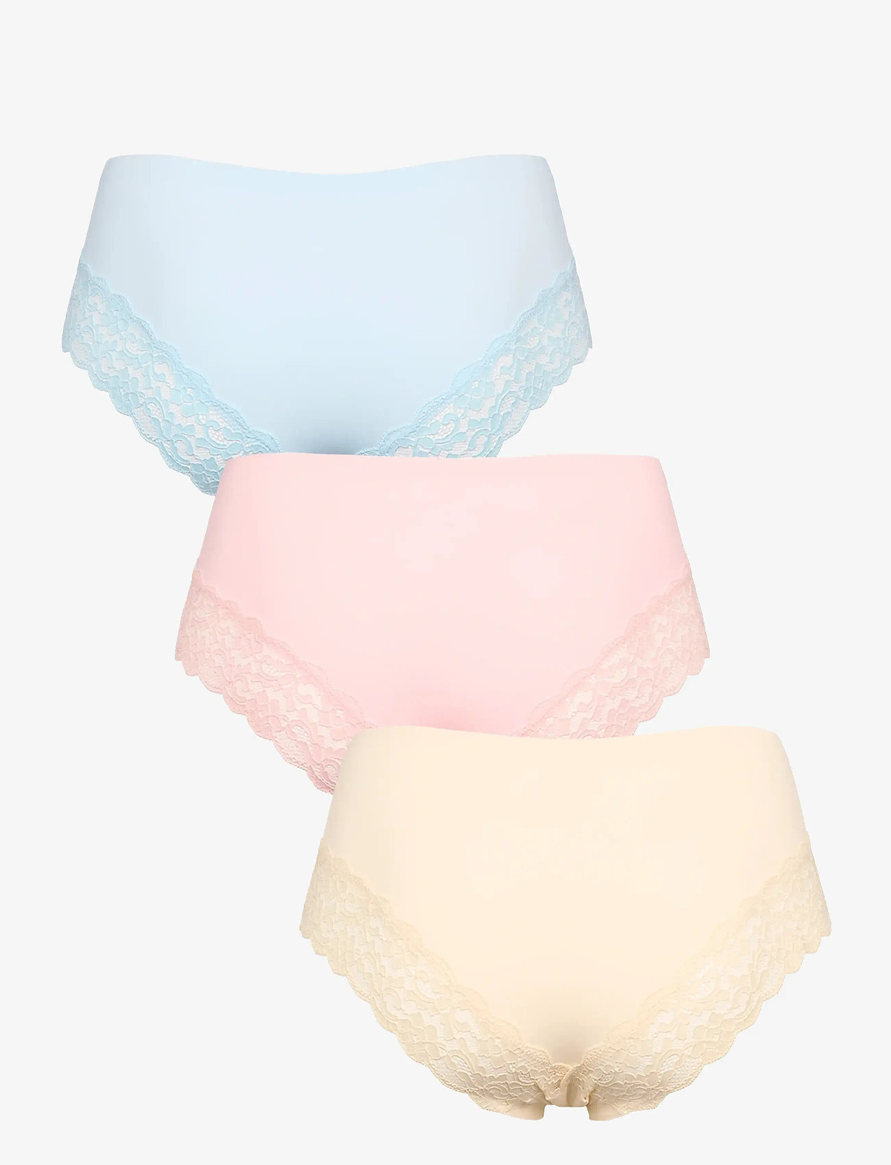 Missya - Seamless tai w lace 3-pack - bezvīļu biksītes - light blue - 2