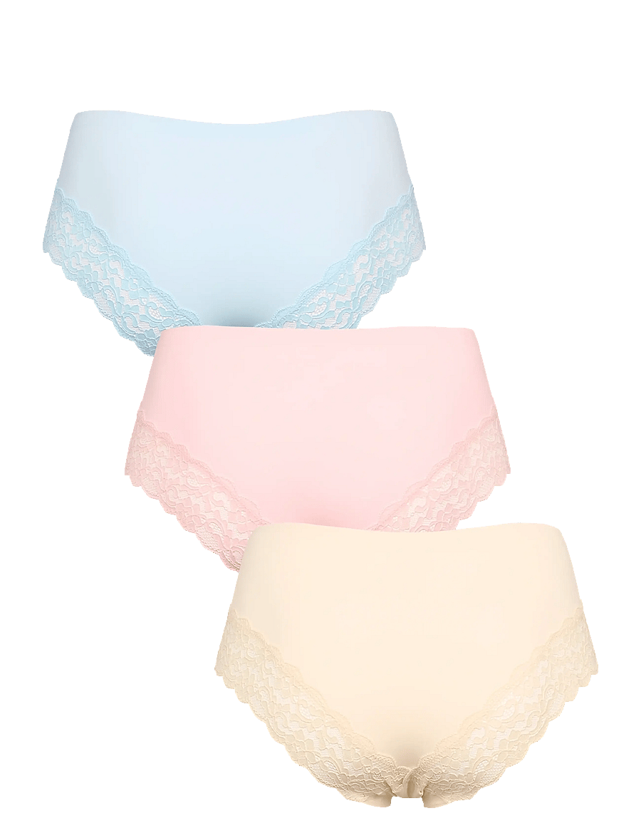 Missya - Seamless tai w lace 3-pack - seamless trosor - light blue - 2