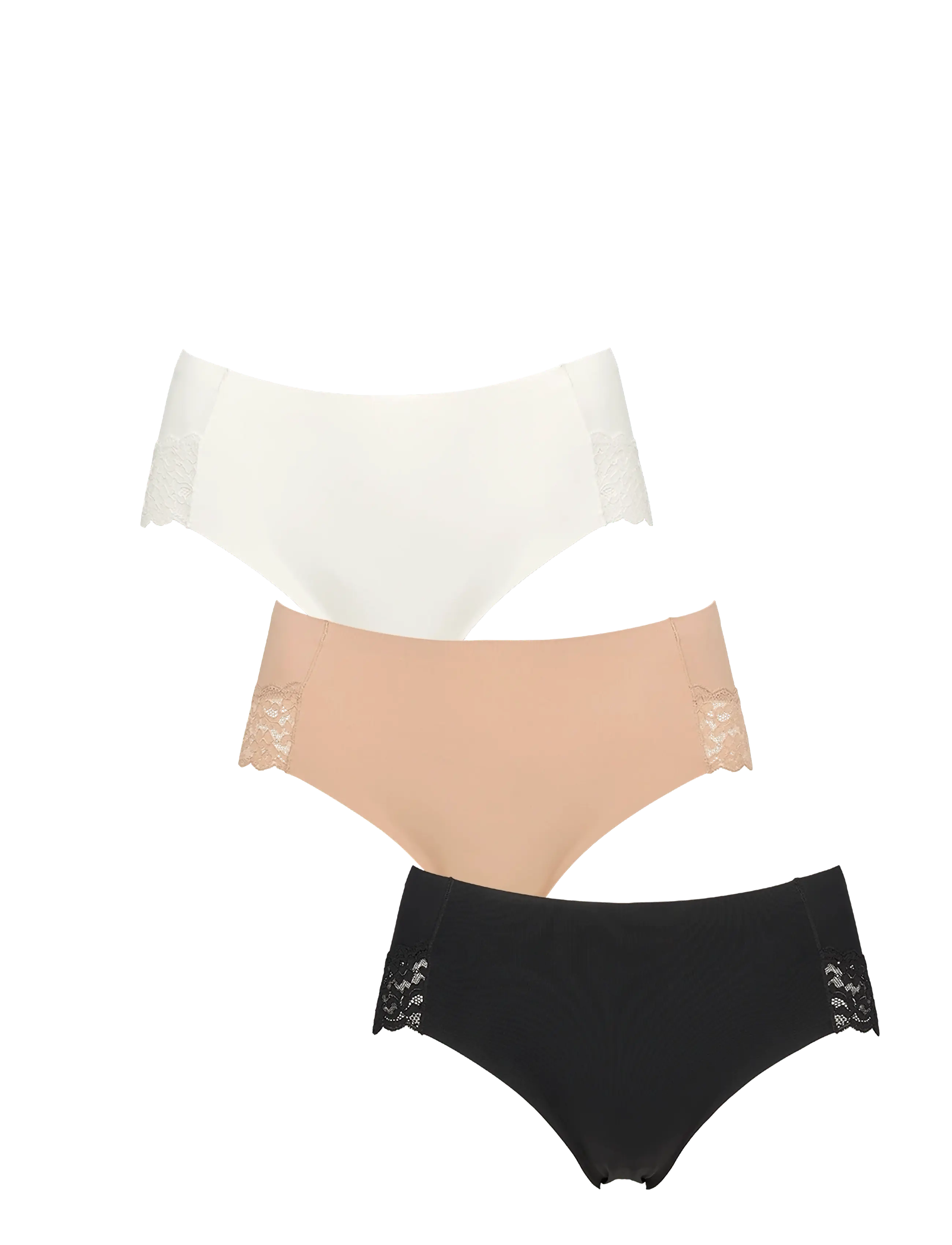 Missya Seamless tai w lace 3-pack - Nahtlose Slips - MULTI COLOUR / black