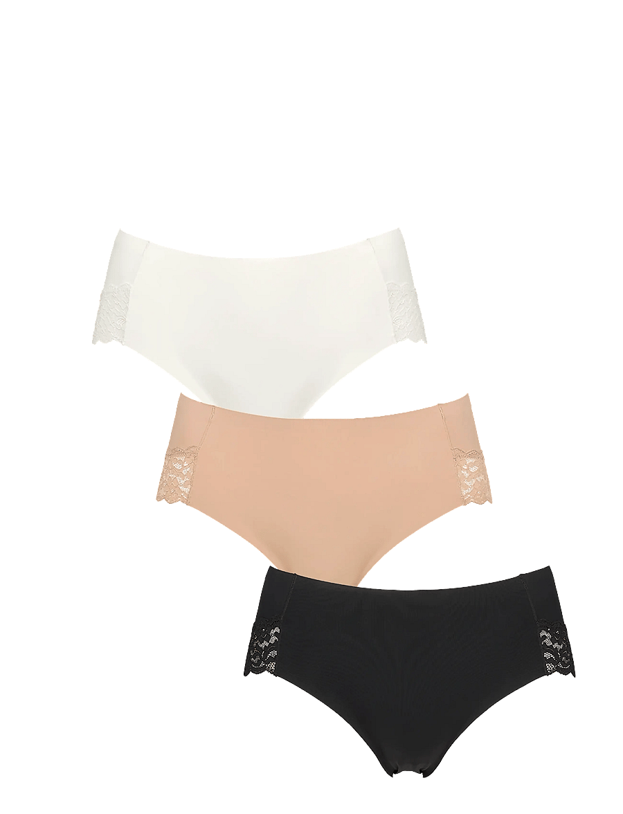 Missya - Seamless tai w lace 3-pack - saumlausar nærbuxur - multi colour - 0