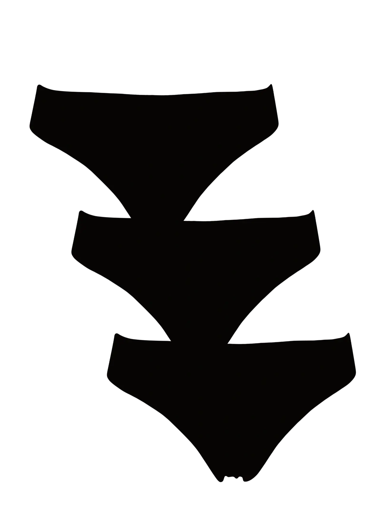 Missya Seamless brazilian 3-pack - Back to basics - BLACK / black