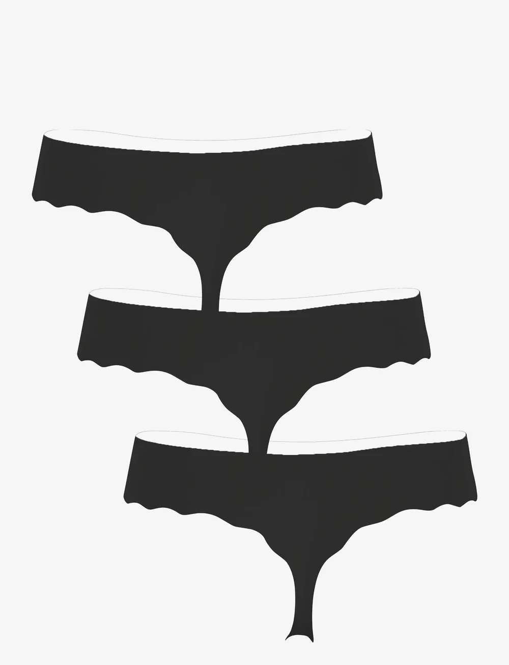 Missya - Seamless string 3-pack - seamless panties - black - 1