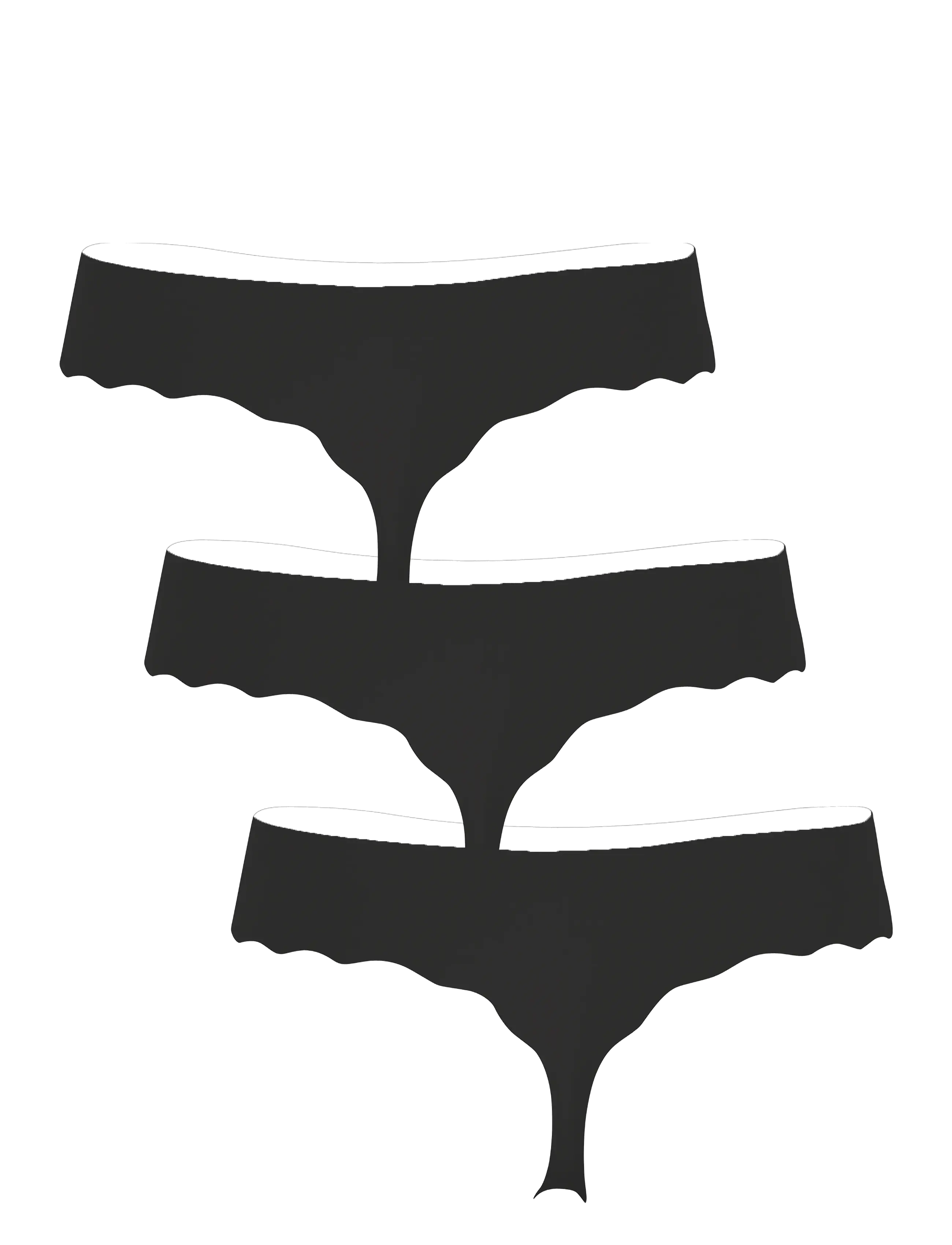 Missya - Seamless string 3-pack - saumattomat alushousut - black - 1
